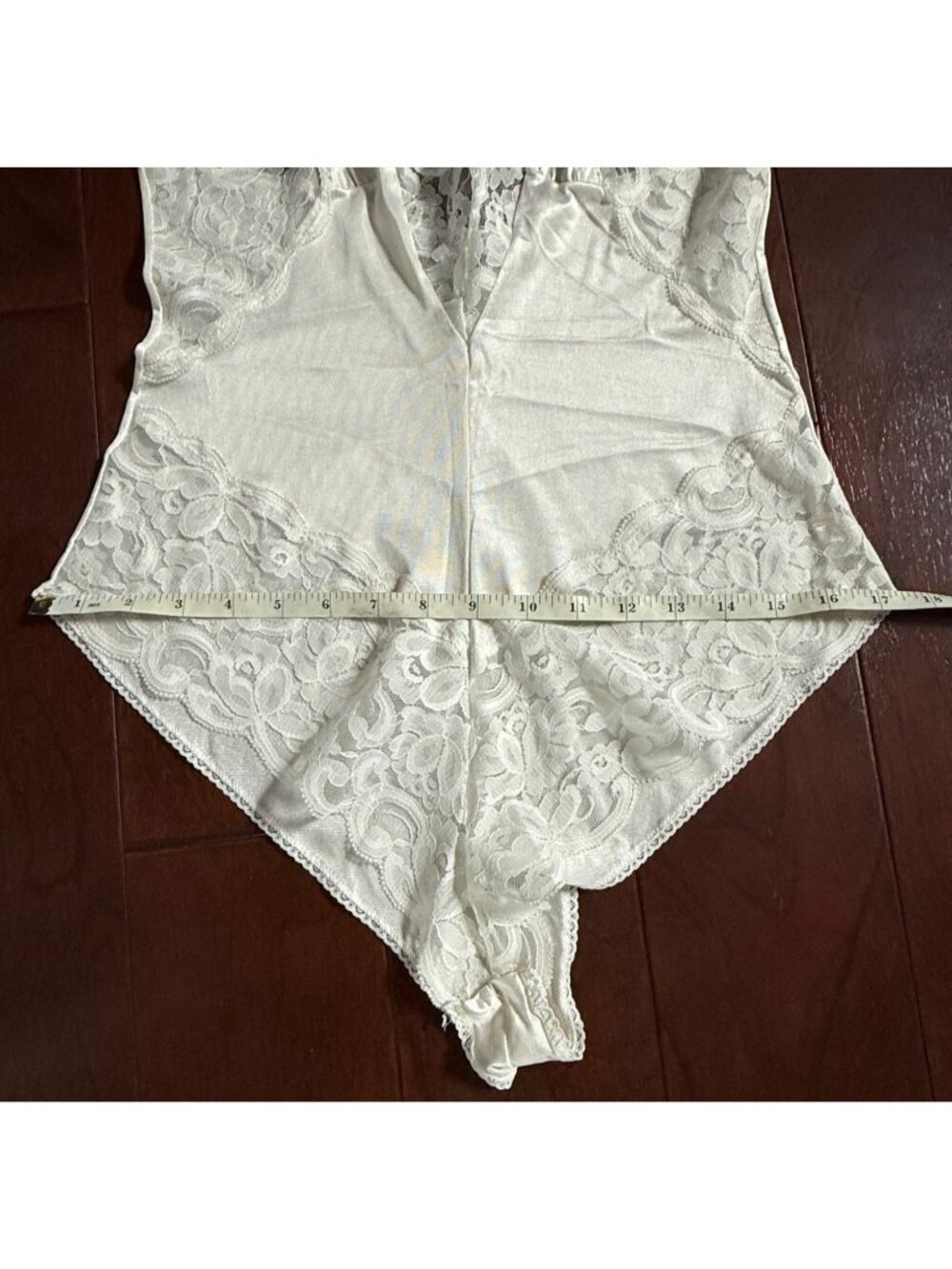 Vintage Slip Interludes by CIRA White Lace Satin Teddy Bodysuit Lingerie Medium - Picture 13 of 16